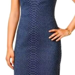 Tommy Hilfiger Strapless Blue Textured Dress